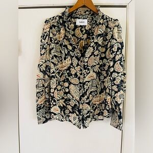 Ba&sh Bash Paris Boutique Sheer Floral Boho Edwardian Victorian Ruffle Blouse 4